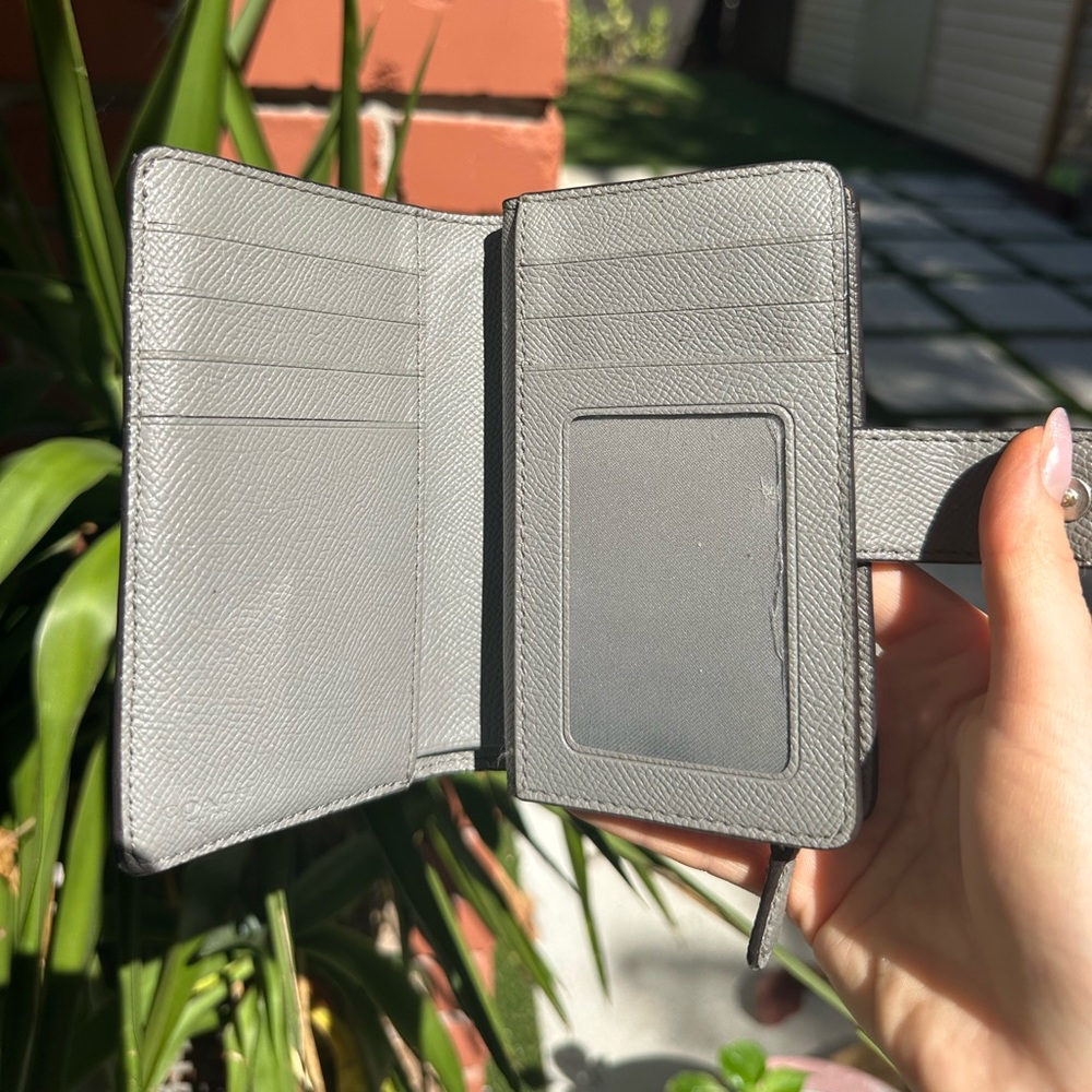 Coach bifold wallet grey leather - Picture 5 of 6